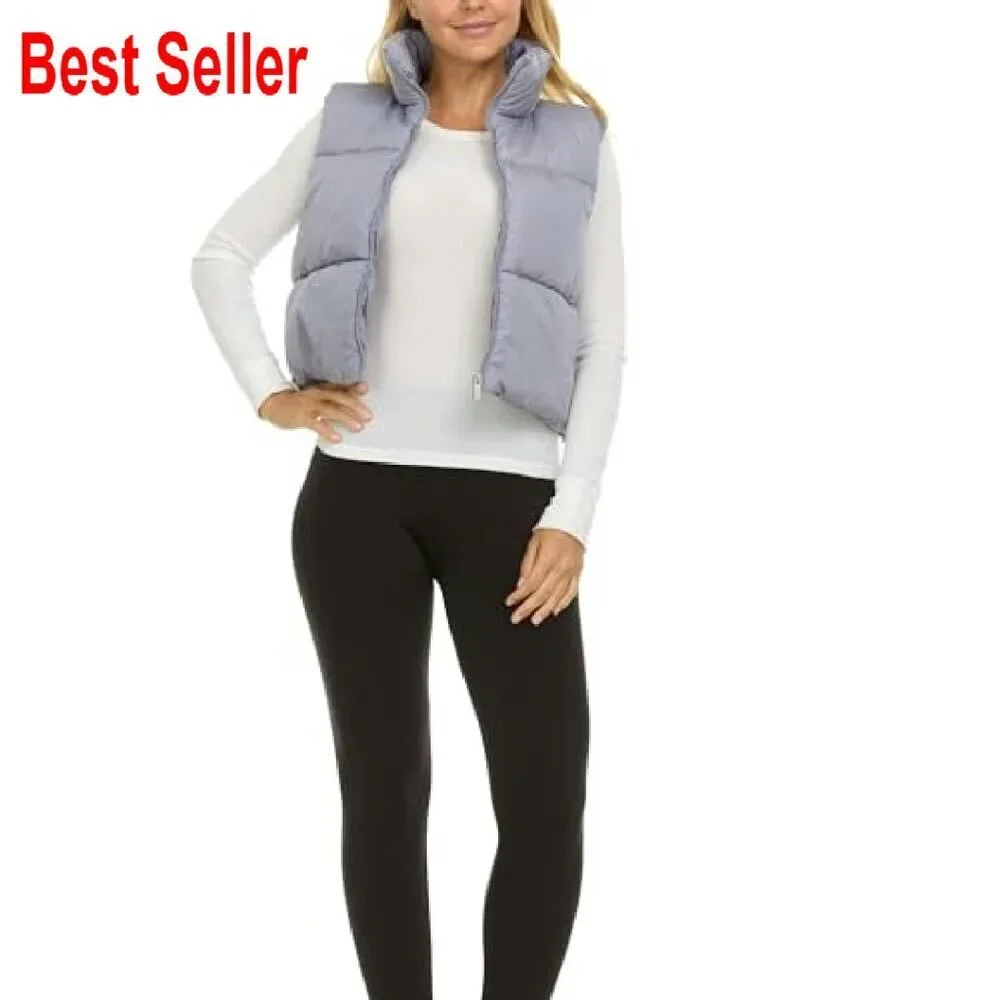 Cropped Puffer Vest Sleeveless Outerwear Modern Chic Winter Layering Piece